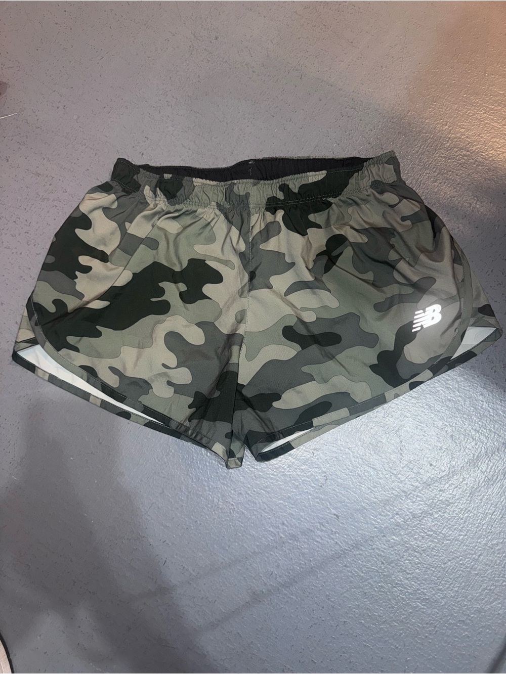 New Balance Women's Camouflage Athletic Shorts - Olive & Khaki